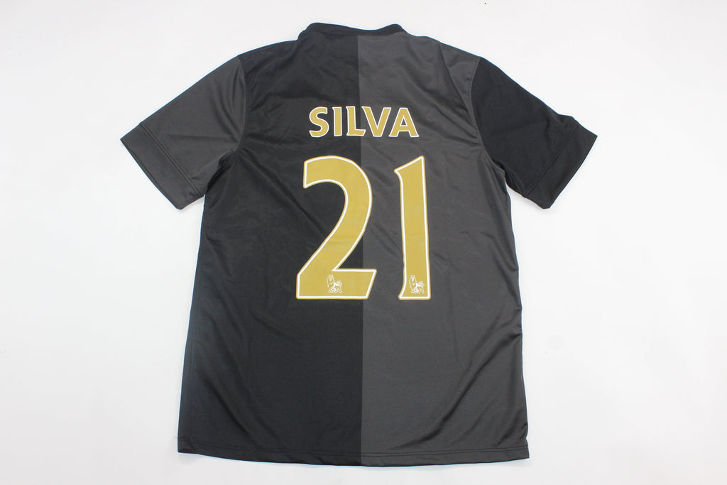 David Silva Manchester City 2013-2014 Retro Kit Jersey – Back View
