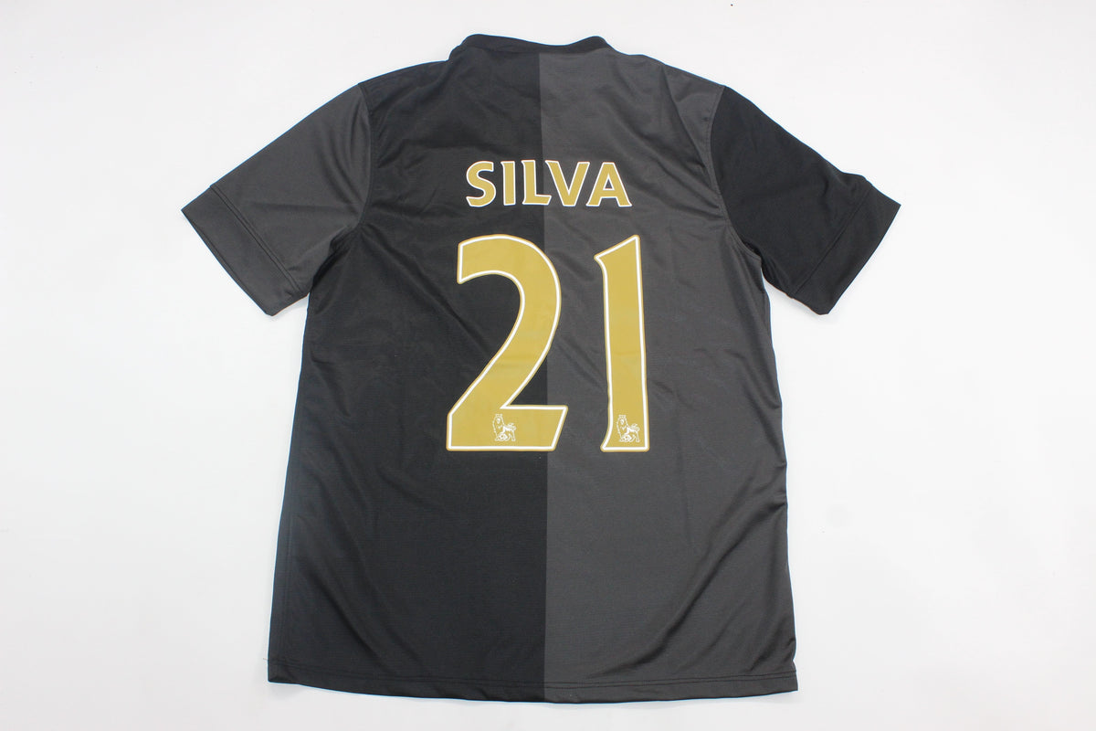 David Silva Manchester City 2013-2014 Retro Kit Jersey – Back View
