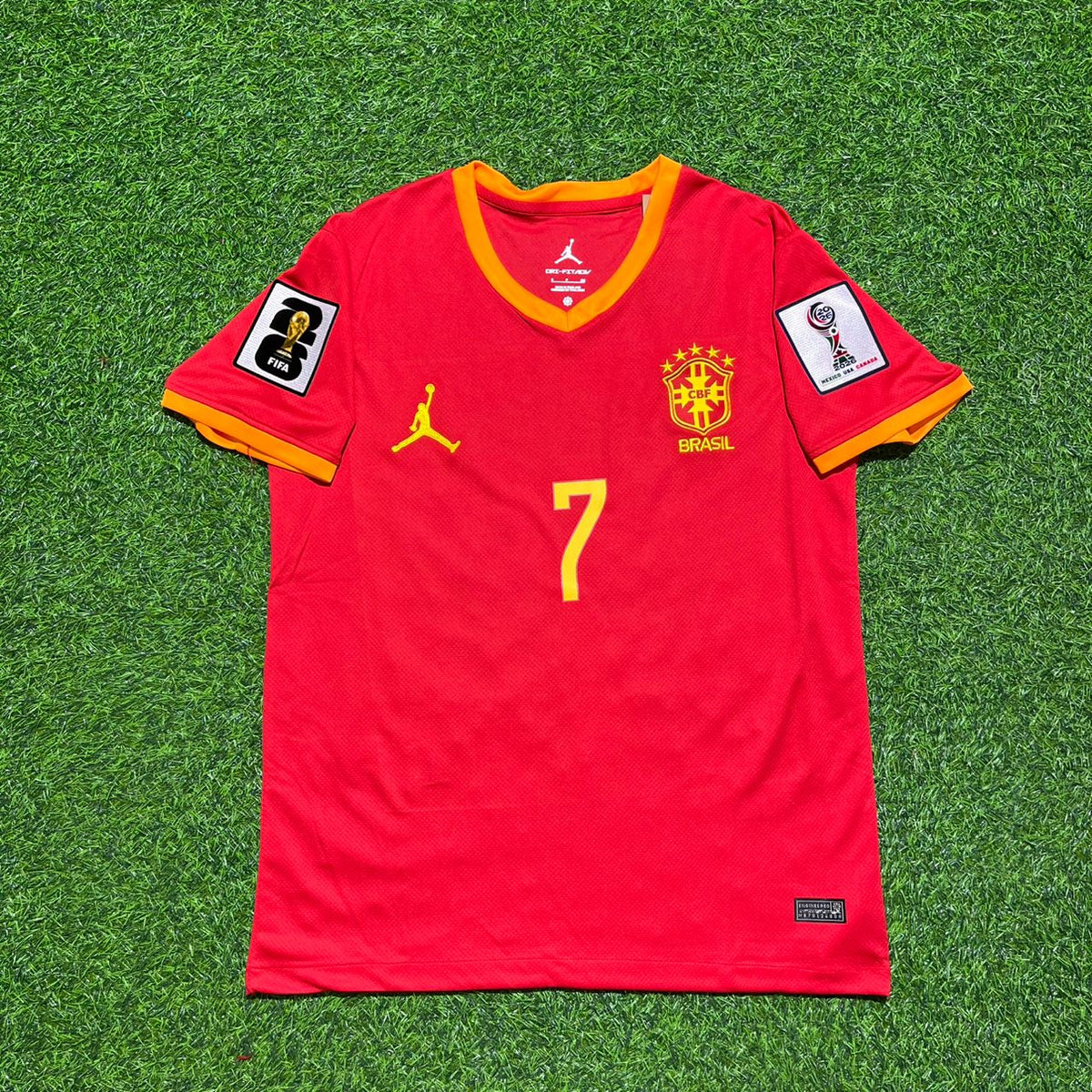 Brazil 2026 World Cup Red Jersey – Vinicius Júnior 7# – Front View