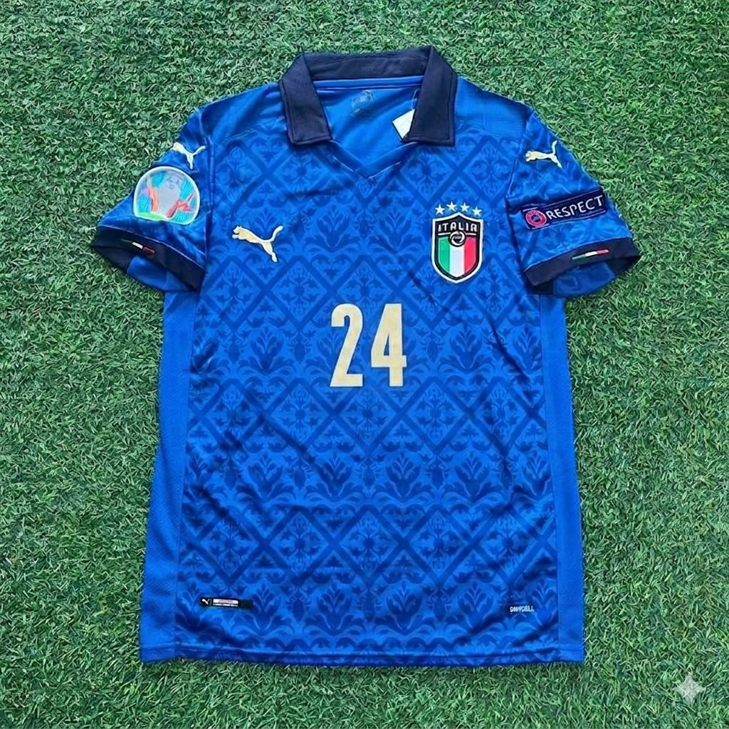 Italy EURO 2020 Final Retro Soccer Jersey – | | – Alessandro Florenzi #24 – Front View