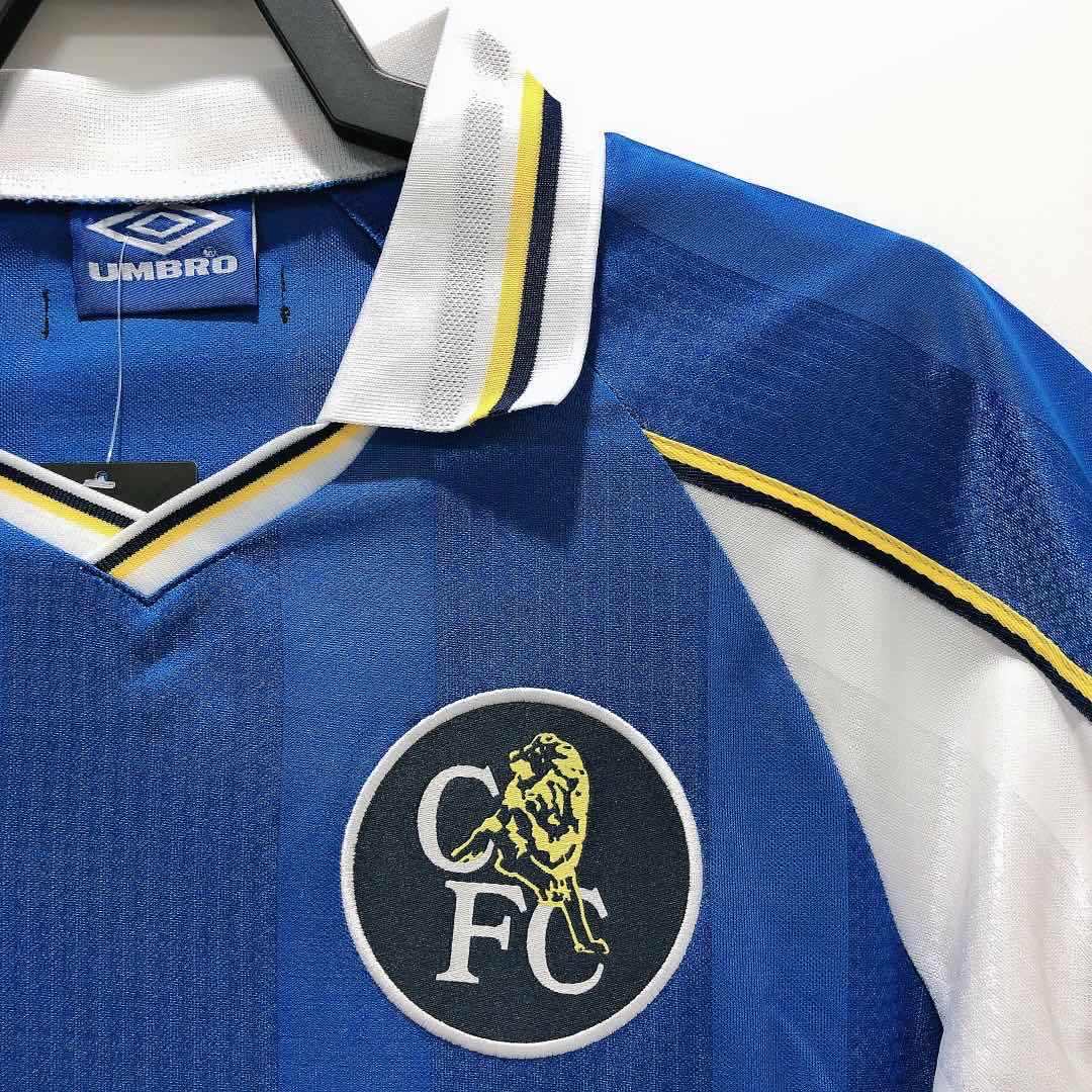 Chelsea 1997-1999 Season Home Blue Retro  Football Jersey Trikot Maillot V3