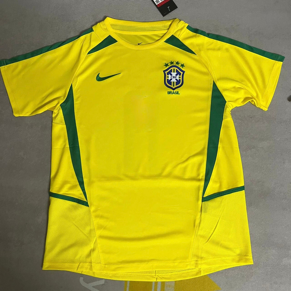 2002 Brazil World Cup Cafu #2 Winning Captain Retro Home Football Jersey – Front View
