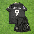 Manchester City Kids Black New Season 2026 Football Jersey – Erling Haaland – Back View