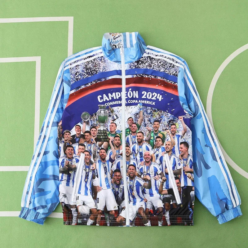 Argentina Special World Cup Both Sides Football Windbreaker Windjacke Paradise Edition – Back View