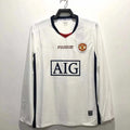 2007 Manchester United Retro 08 Retro black Long Sleeve Football Jersey Knitwear – Back View