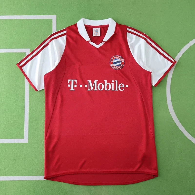 Bayern München 03/04 Season Home Red Retro Football Jersey – Back View