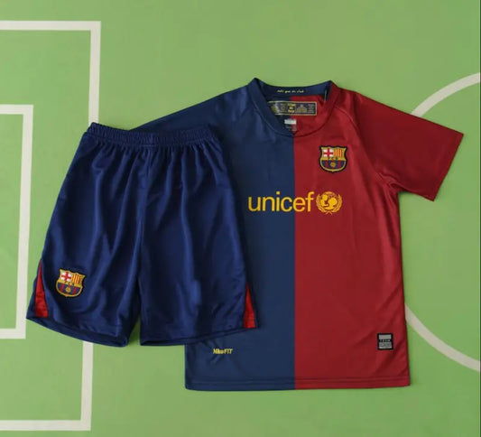 Barcelona 2009 Champions League Roma Final Child Kids Kit Set Football Jersey