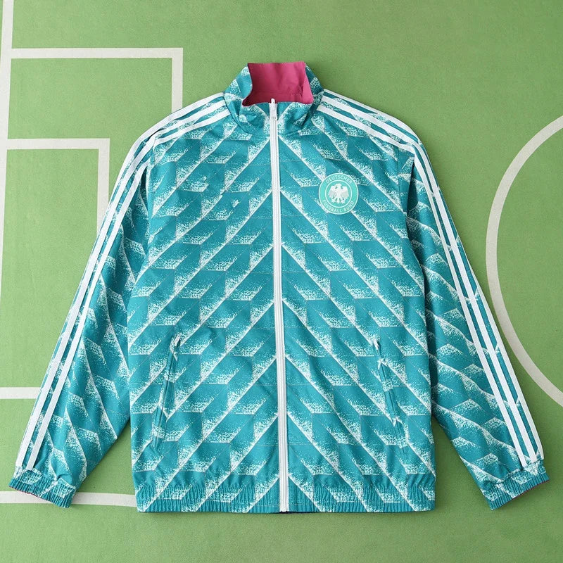 Germany Deutschland Double Sides Windbreaker - Reversible Jacket Green – Front View
