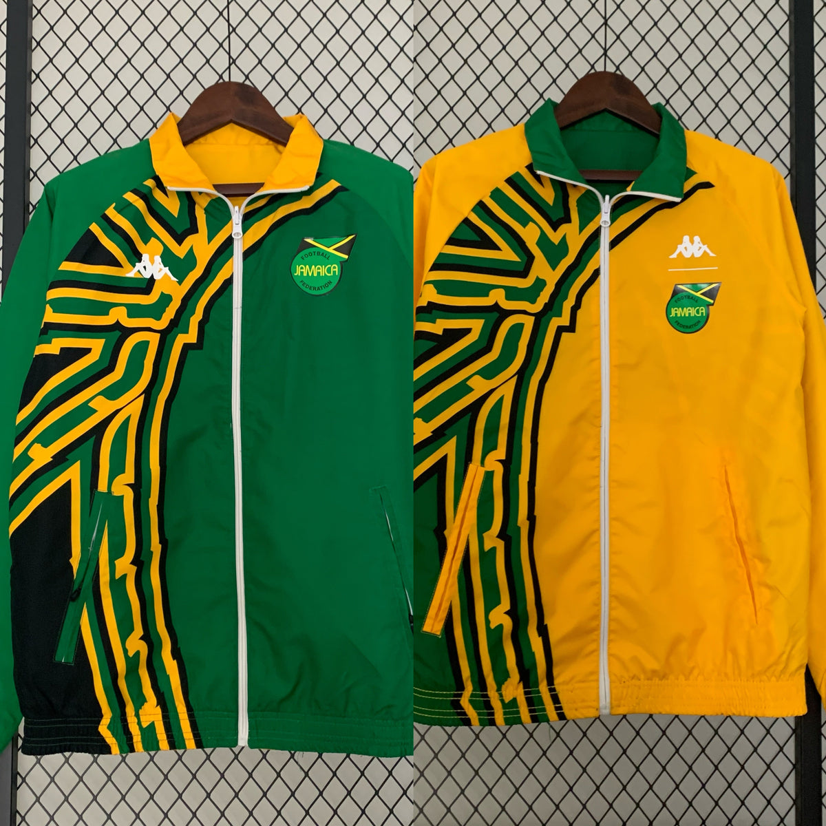 Jamaica Bob Marley Reversible Yellow Green Jacket Both Size Jacket – Back View