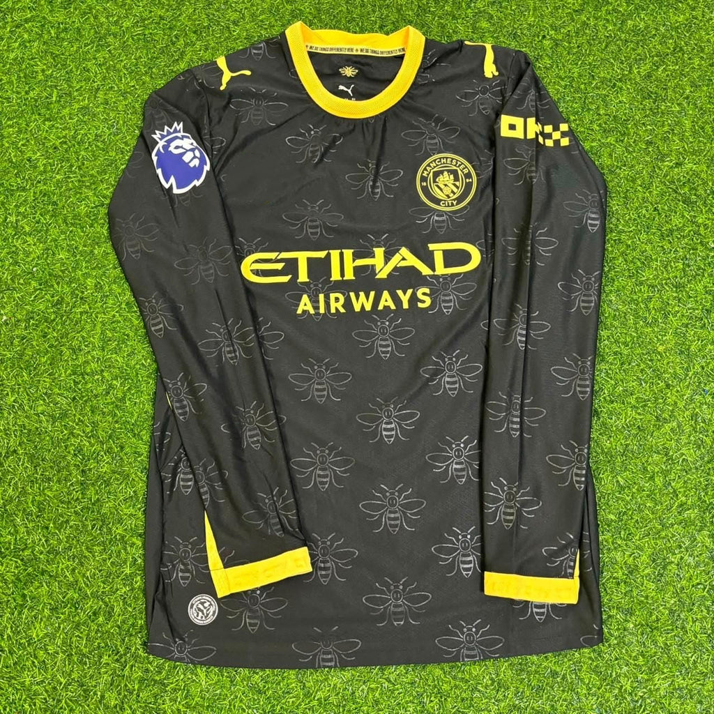 Rayan Cherki #10 Manchester City 2026/2027 New Season Away Black Long Sleeve Jersey – Front View