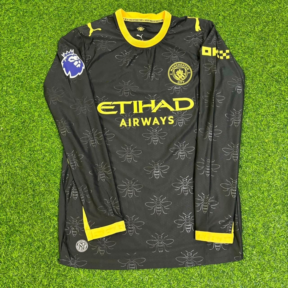 Rayan Cherki #10 Manchester City 2026/2027 New Season Away Black Long Sleeve Jersey – Front View