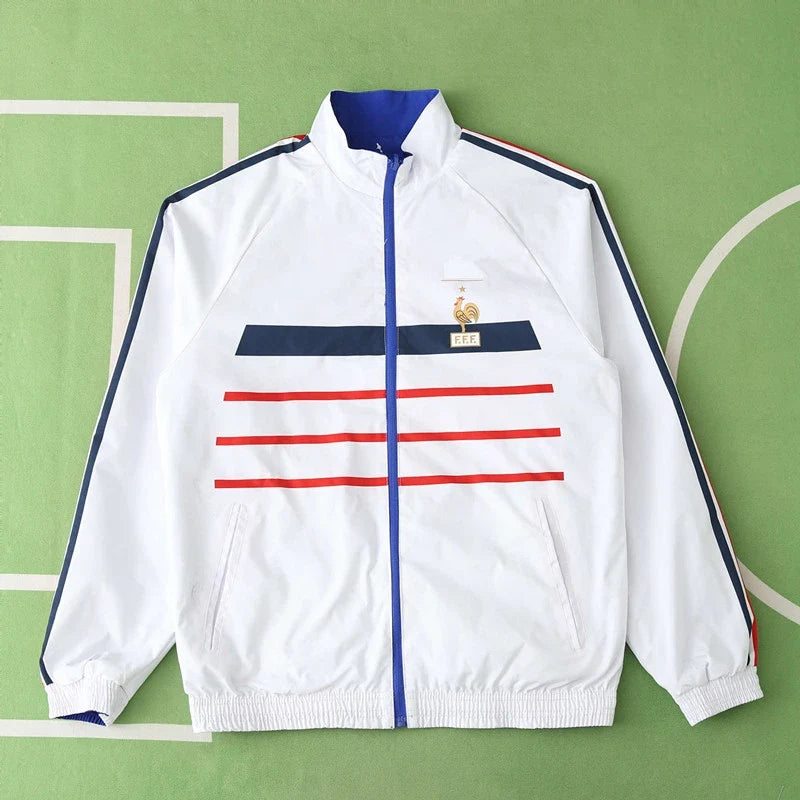 France Retro Vintage Double Sides Windbreaker - Reversible Jacket – Detailed View