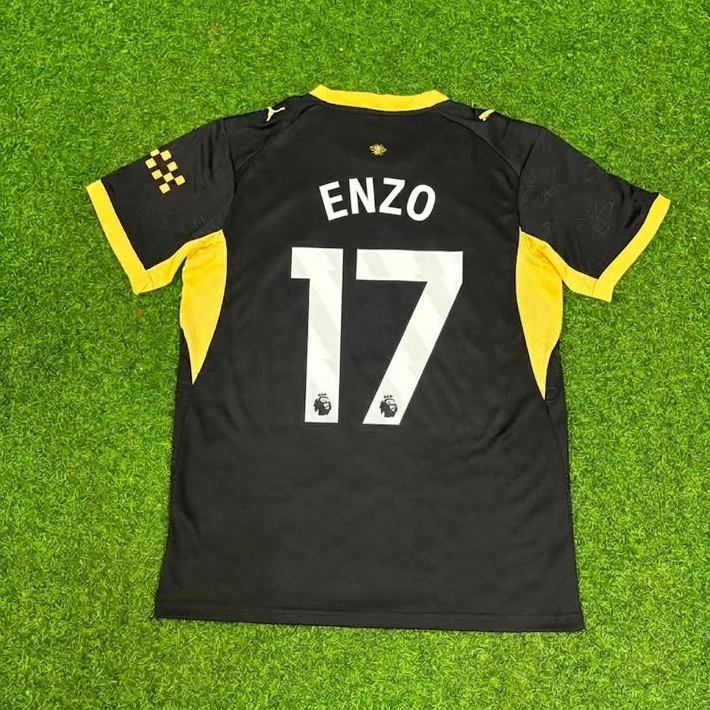 Enzo Fernandes #17 Manchester City Away Black New Season 2027 Jersey – Back View
