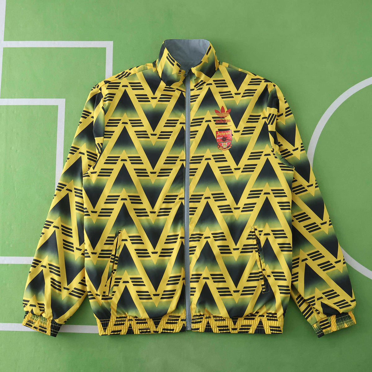 Arsenal Retor 1992/93 Yellow Both Sides Windbreaker – Detailed View