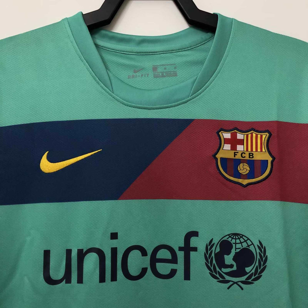FC Barcelona 2010-2011 Season Away Green Retro Football Jersey Trikot Maillot V3