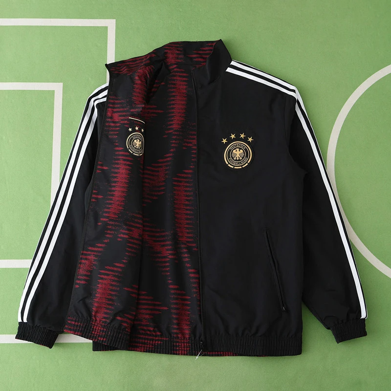 Germany Deutschland Double Sides Windbreaker - Reversible Jacket Black – Back View