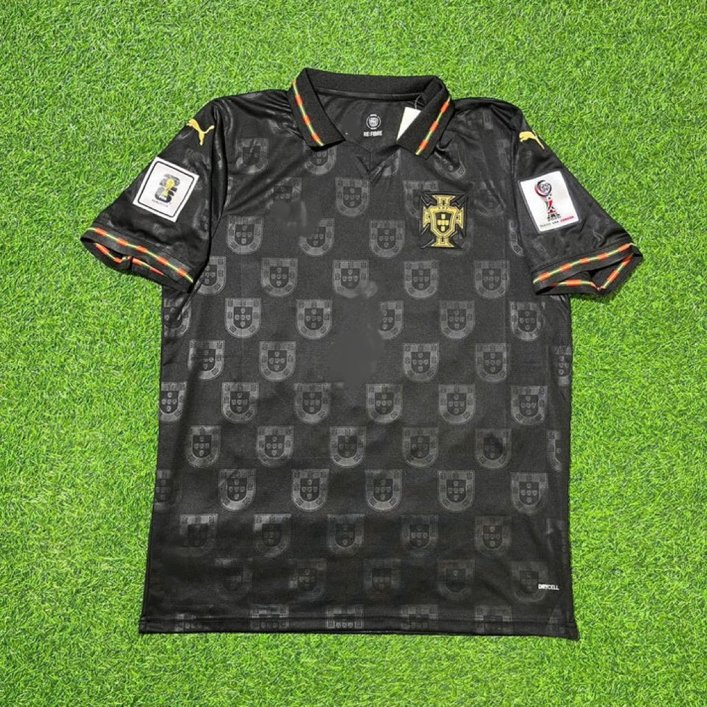 Nuno Mendes #25 Portugal 2026 World Cup Black Football Jersey – Front View