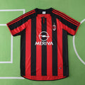 AC Milan 03/04 Season Home Black And Red Retro Football Jersey – Back View