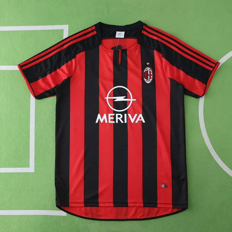 AC Milan 03/04 Season Home Black And Red Retro Football Jersey – Back View