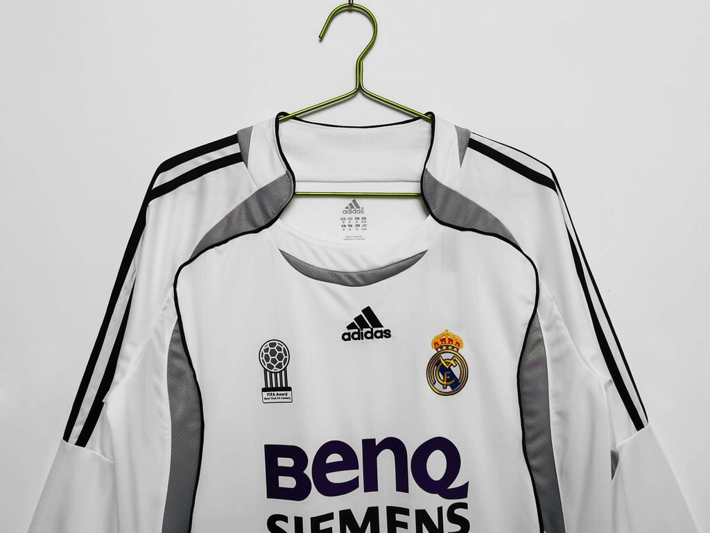 Real Madrid C.F. 2006-2007 Season Home Long Sleeve Retro Football Jersey Trikot Maillot V3