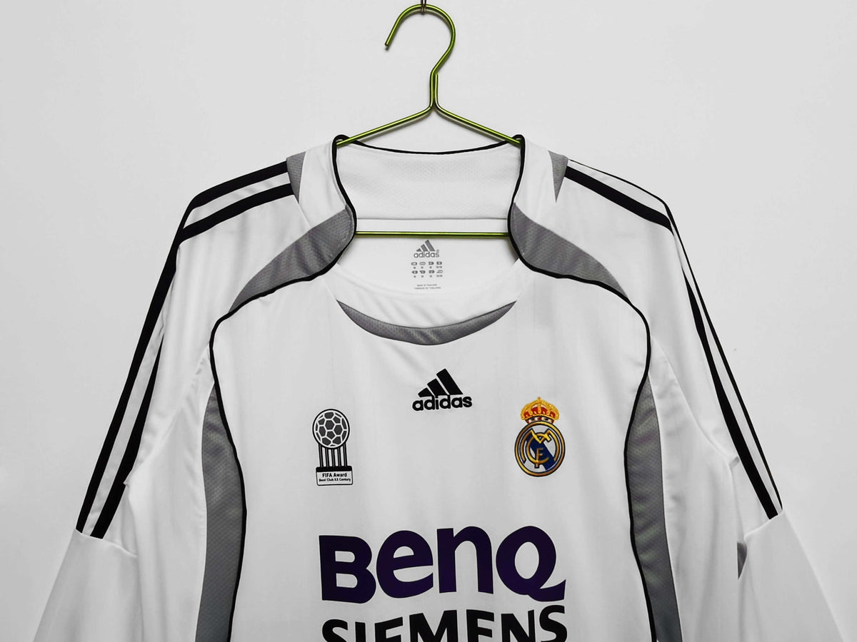 Real Madrid C.F. 2006-2007 Season Home Long Sleeve Retro Football Jersey Trikot Maillot V3