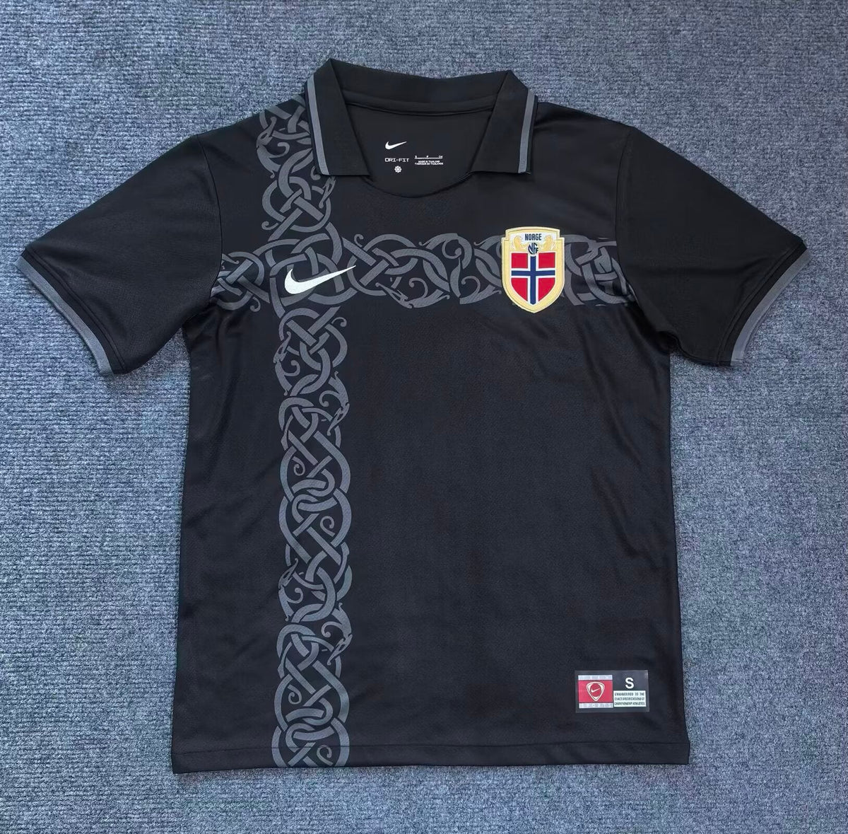 Norway 2026 World Cup Black Football Jersey – Detailed View
