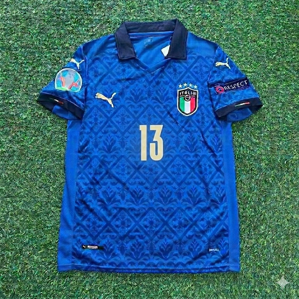 Italy EURO 2020 Final Retro Soccer Jersey – | | – Emerson #13 – Front View