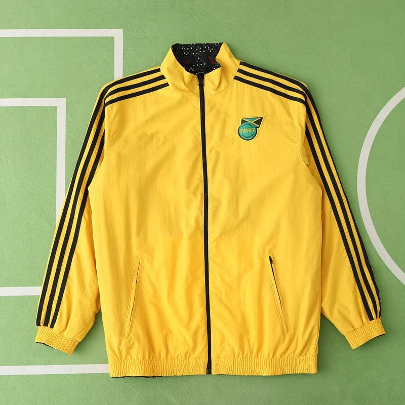 Jamaica Bob Marley Reversible Yellow Black Jacket Both Size Jacket – Front View