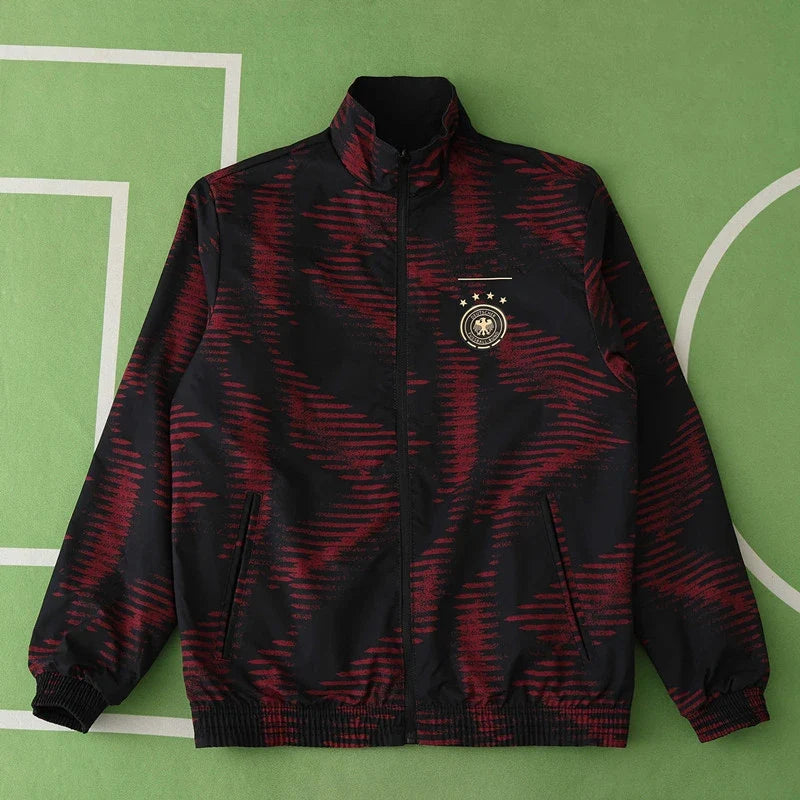 Germany Deutschland Double Sides Windbreaker - Reversible Jacket Black – Detailed View