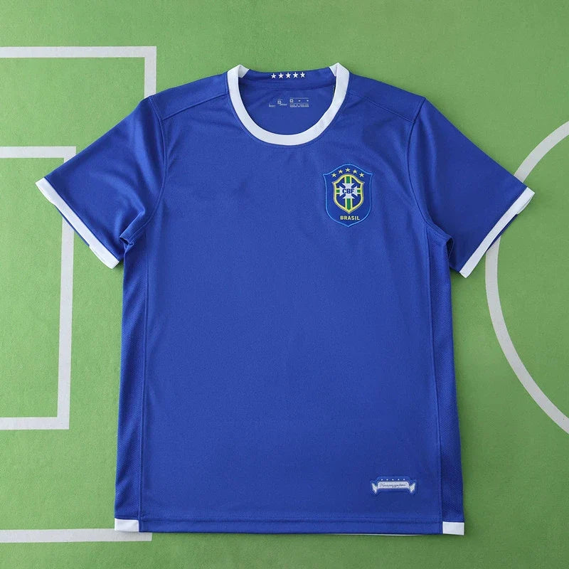 Brazil 2006 Season Away Blue Retro Jersey – Back View
