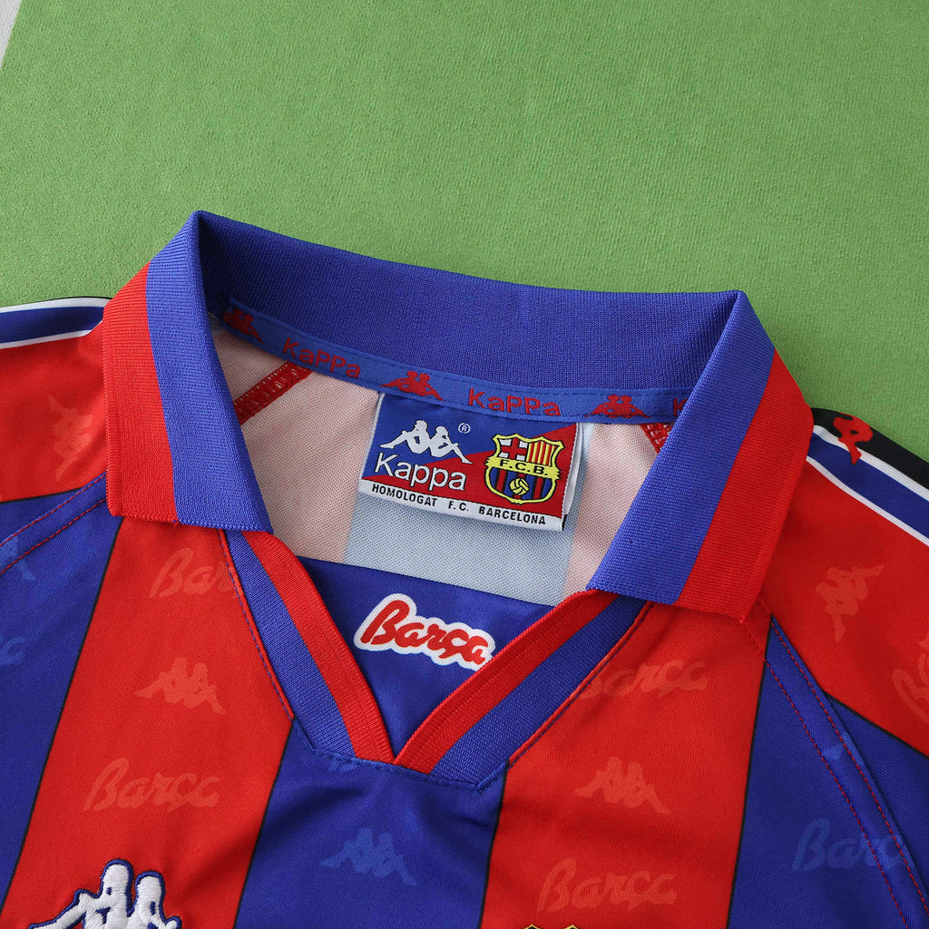 FC Barcelona 1996-1997 Season Home Kids Retro Football Jersey Trikot Maillot V7