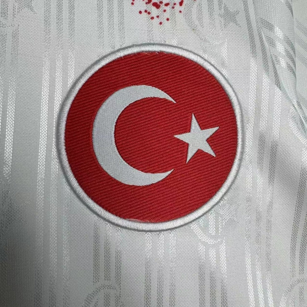 1996 Bülent Korkmaz Türkiye White Retro Football Jersey – 6