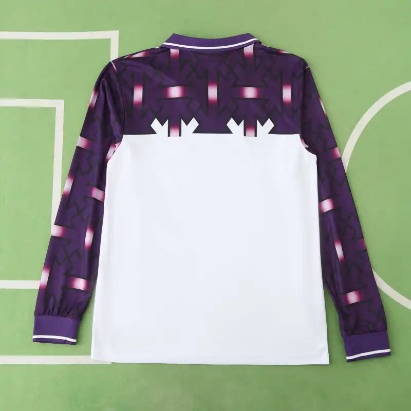 ACF Fiorentina 92/93 Season Purple White Away Retro Football Jersey – Detailed View