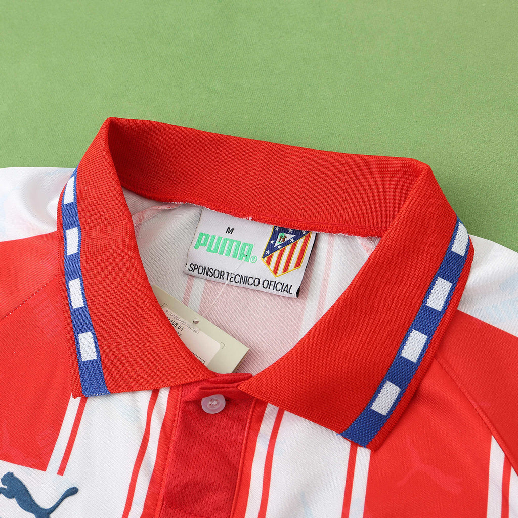 Atlético de Madrid 1994-1995 Season Home Retro Long Sleeve Football Jersey Trikot Maillot V3