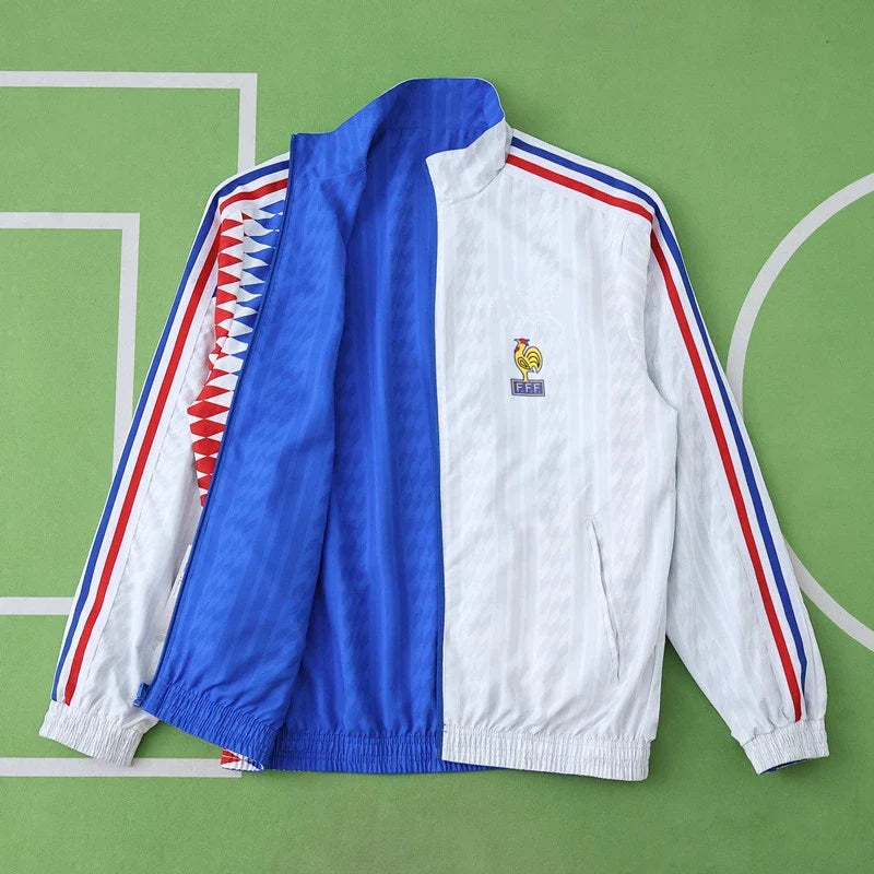 France Retro 1994 Season Both Sides Football Windbreaker Windjacke – Back View