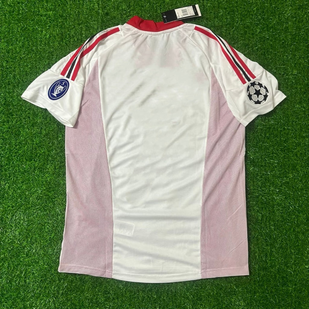2003 AC Milan Champions League Final Old Trafford White Retro Football Jersey – Front View