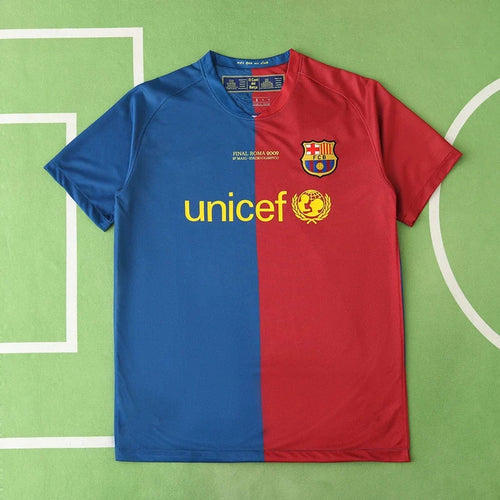 08/09 FC Barcelona Home Retro Football Jersey – Back View