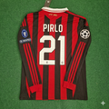 Milan 2009 2011 Retro Long Sleeve Jersey – Andrea Pirlo – Back View
