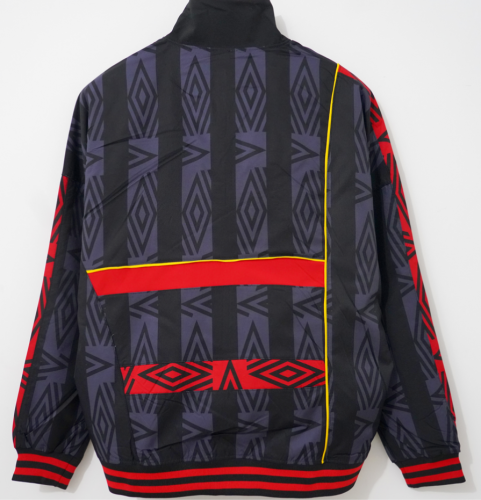 1993/95 Manchester United Black & Red Windbreaker Hoodies Paradise Edition – Front View