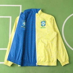 Brazil 2025-26 Both Sides Football Windreaker - Windschutz Coupe-Vent - Football Windjack – Back View