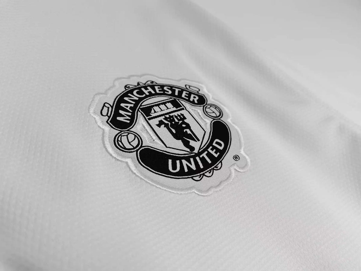 2012/13 Manchester United White Away Black Retro Fan Version Jersey – Back View