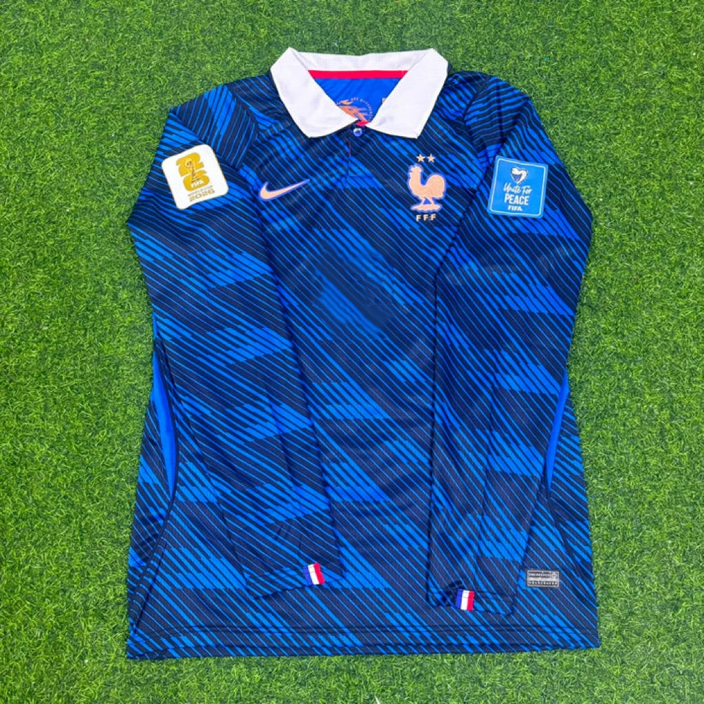2026 France World Cup Aurélien Tchouaméni #8 Home Long Sleeve Football Jersey – Front View