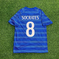 Socrates #8 Brazil Retro Blue Jersey – Back View