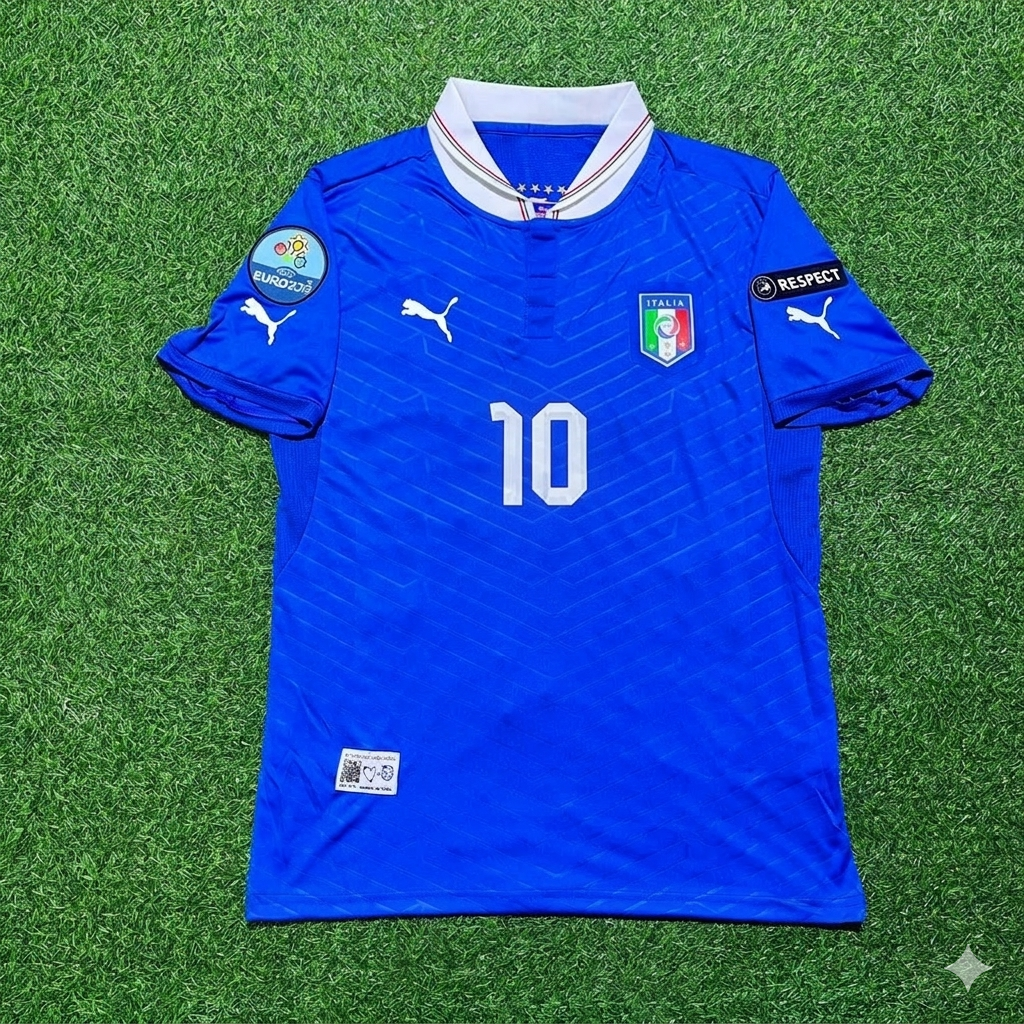 Italy Euro 2012 Retro Home Jersey – Antonio Cassano 10- – Front View