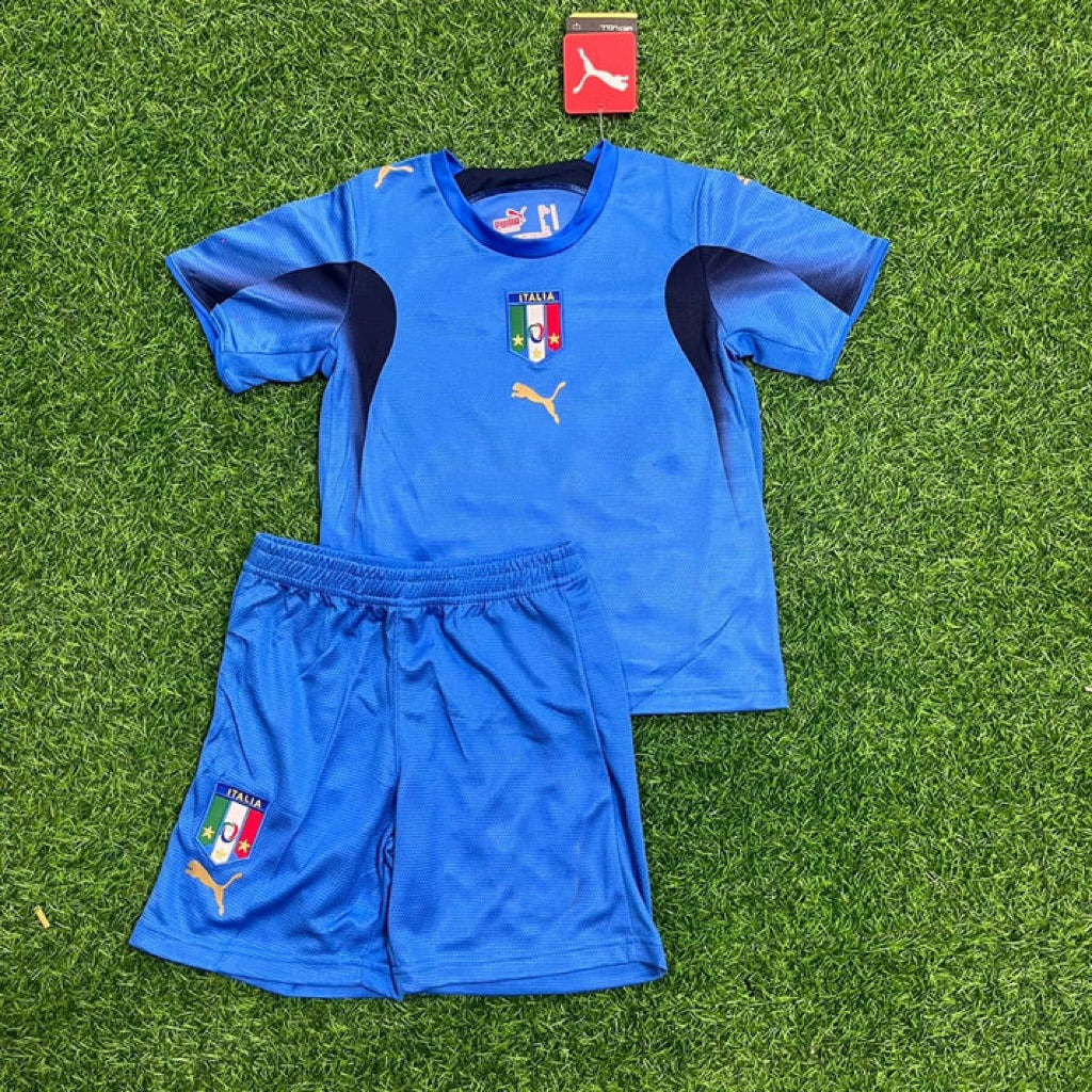 2006 Italy World Cup Gennaro Gattuso 8- Final Retro Kids Football Jersey Kinder – Front View