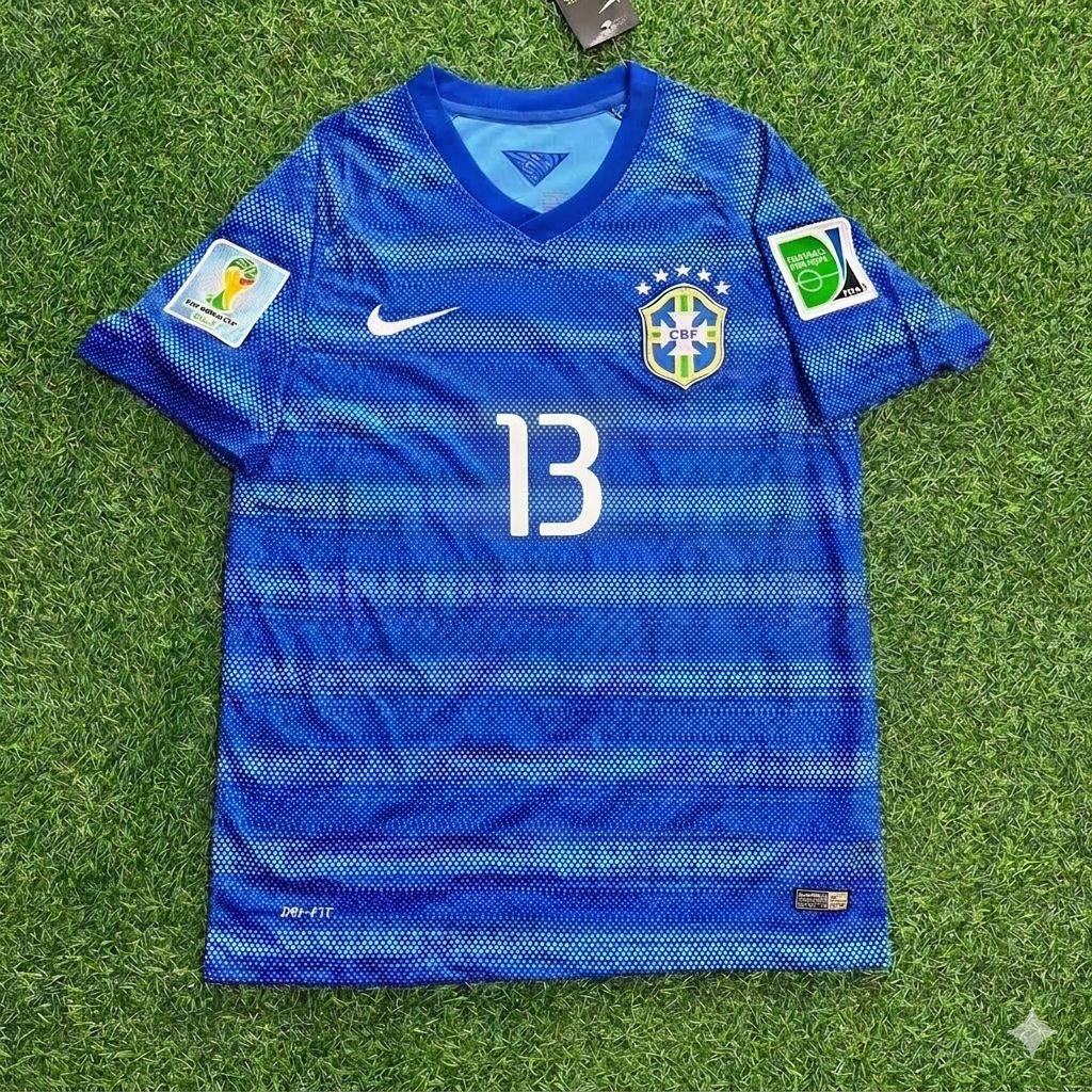 2014 Dante 13- World Cup Retro Blue Football Jersey – Front View
