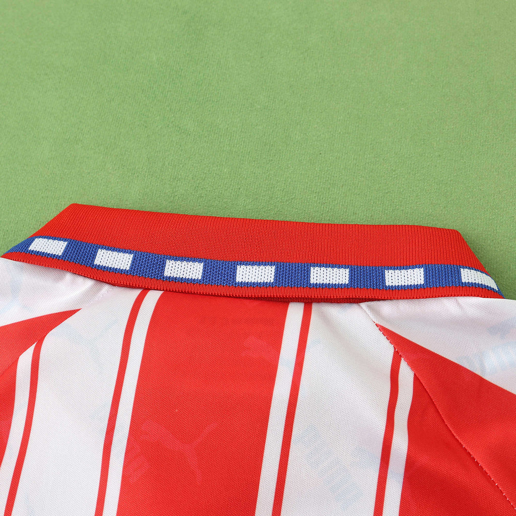 Atlético de Madrid 1994-1995 Season Home Retro Long Sleeve Football Jersey Trikot Maillot V4