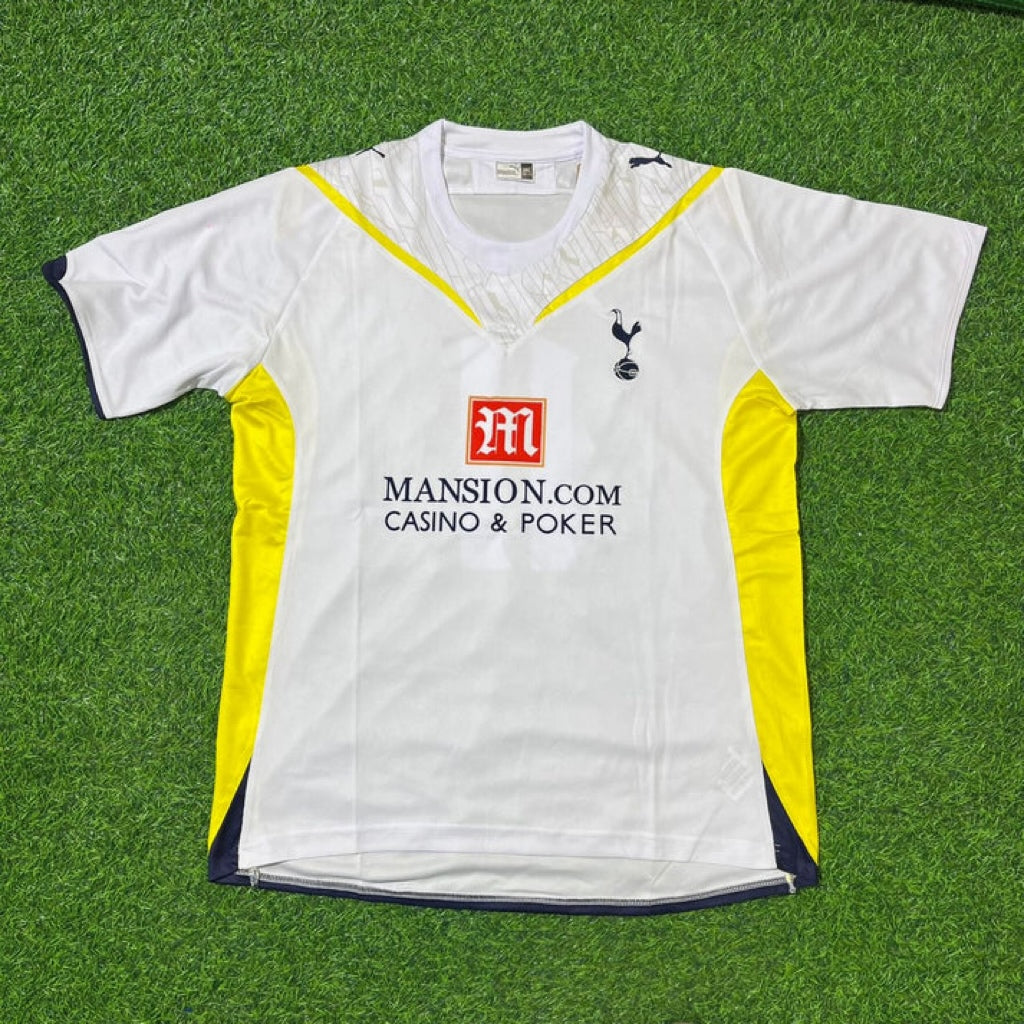 2009 Tottenham 2010 White Retro Football Jersey – Back View
