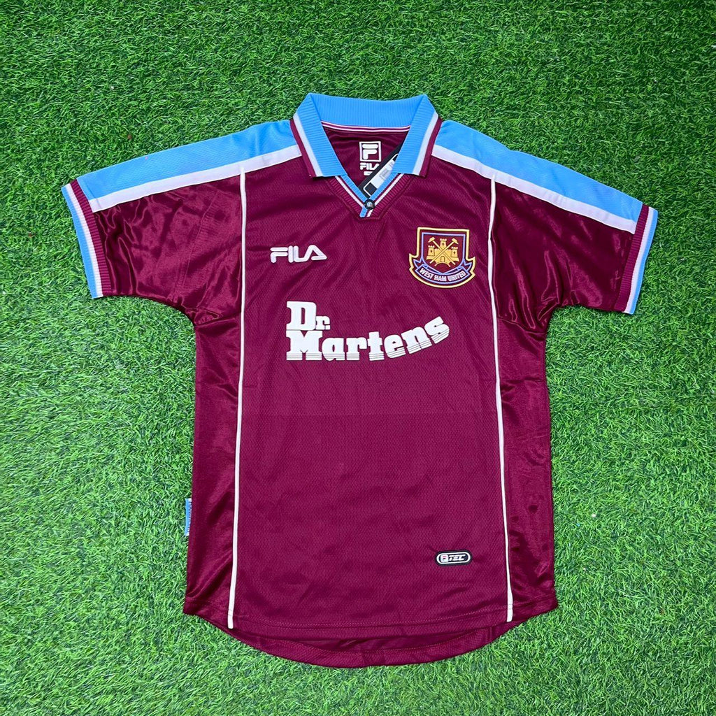 1999/00 Rio Ferdinand #15 West Ham Home Retro Football Jersey – Front View