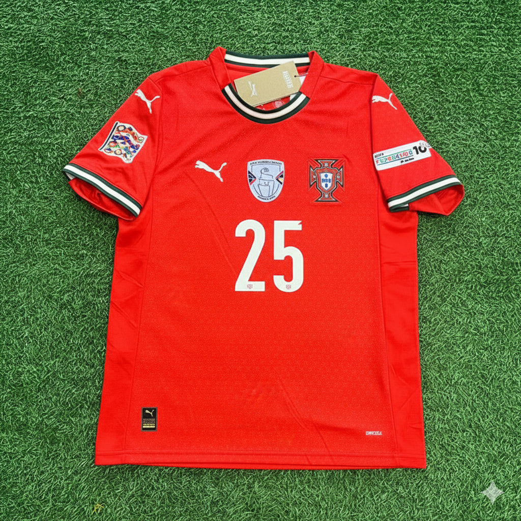 Portugal UEFA Nations League Winner Red Jersey – Nuno Mendes – Front View